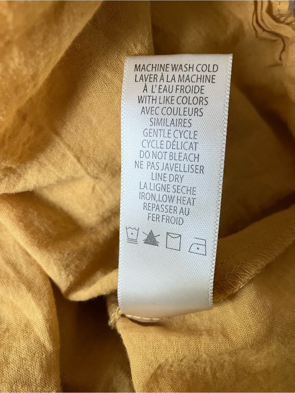 Max Studio Tie Strap Smocked Bodice Maxi Nap Dress Size L Yellow Floral Cotton - Picture 9 of 9